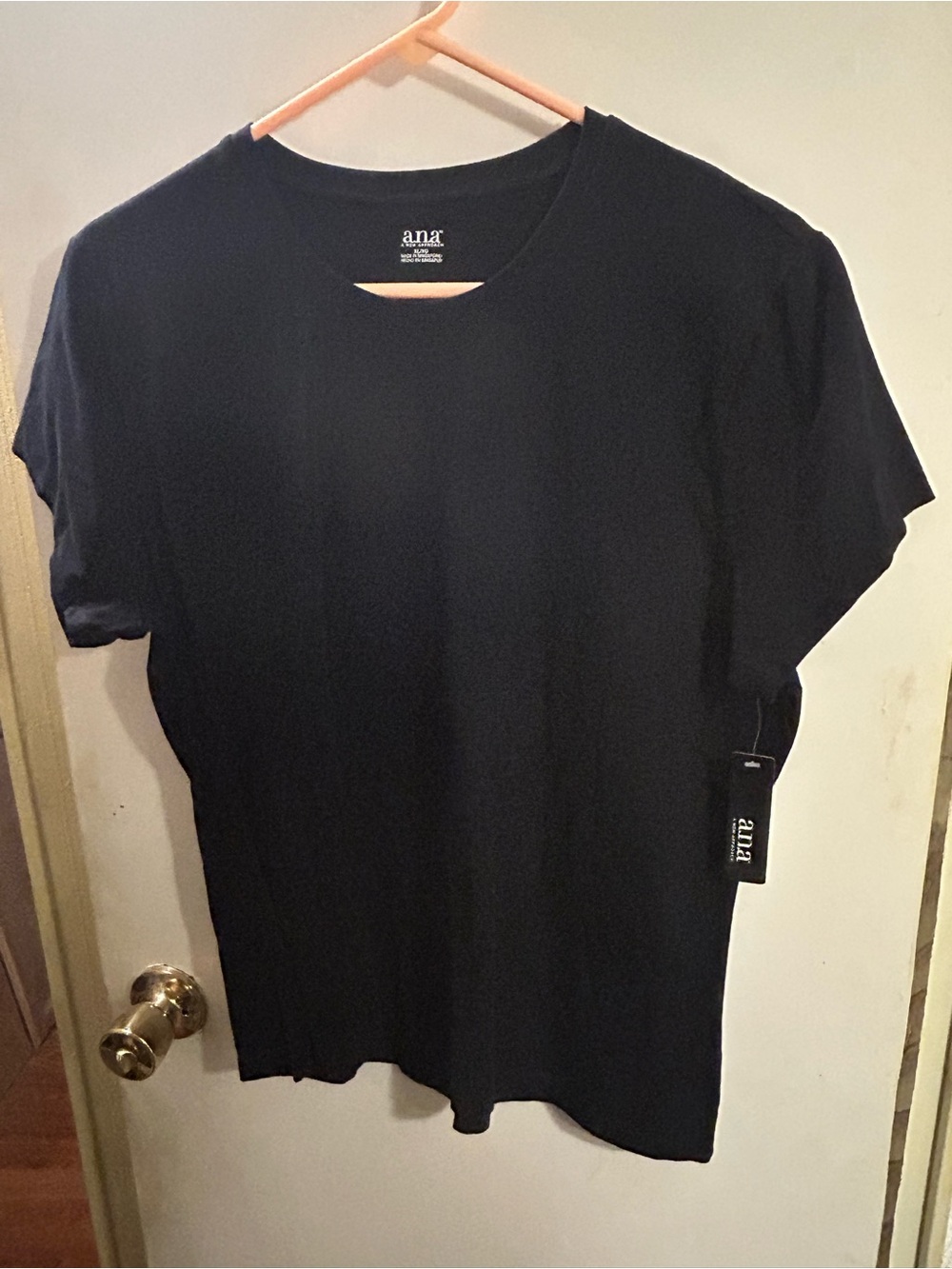 a.n.a Black Short Sleeve Crew Neck Tee